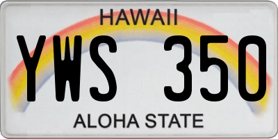 HI license plate YWS350