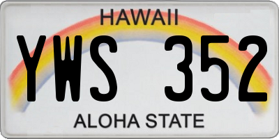 HI license plate YWS352