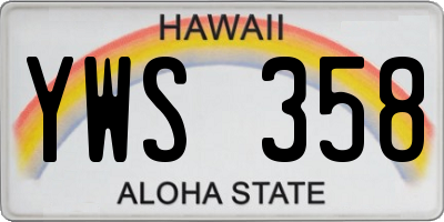 HI license plate YWS358