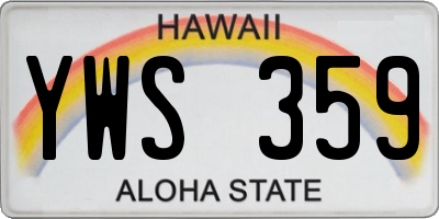 HI license plate YWS359
