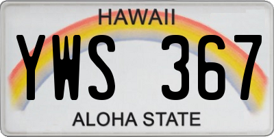 HI license plate YWS367