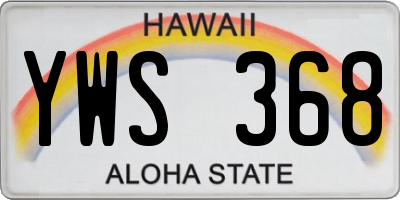 HI license plate YWS368