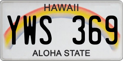 HI license plate YWS369