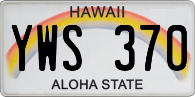 HI license plate YWS370