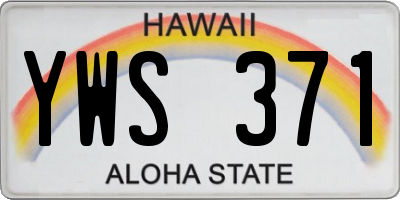 HI license plate YWS371