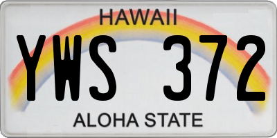 HI license plate YWS372