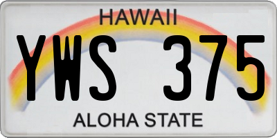 HI license plate YWS375