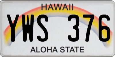 HI license plate YWS376