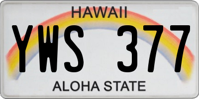 HI license plate YWS377