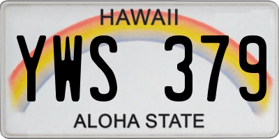 HI license plate YWS379