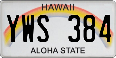 HI license plate YWS384