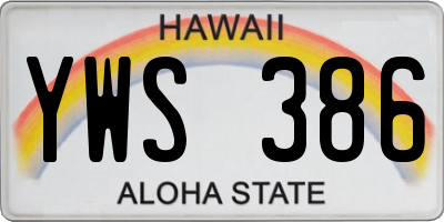 HI license plate YWS386