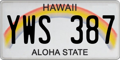 HI license plate YWS387