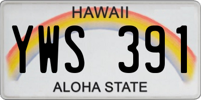 HI license plate YWS391