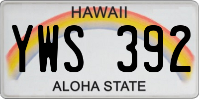 HI license plate YWS392