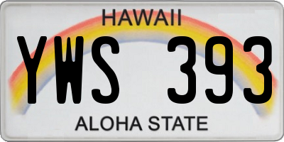 HI license plate YWS393