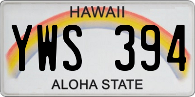 HI license plate YWS394