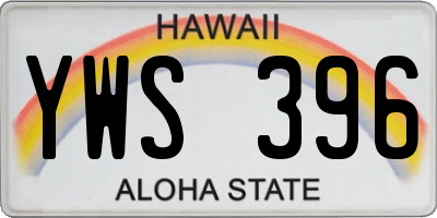 HI license plate YWS396
