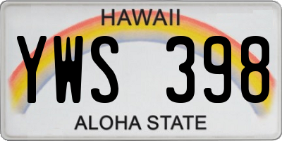 HI license plate YWS398