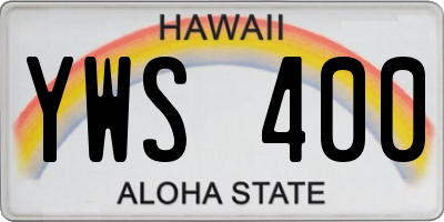 HI license plate YWS400