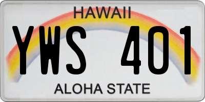 HI license plate YWS401