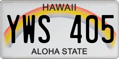 HI license plate YWS405