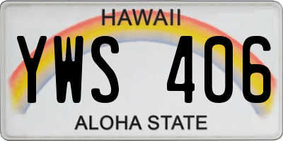 HI license plate YWS406