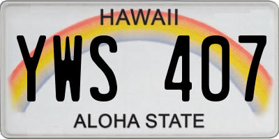 HI license plate YWS407