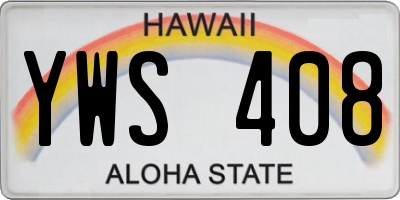 HI license plate YWS408