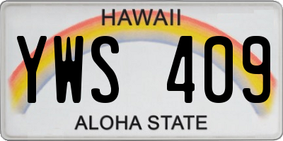 HI license plate YWS409