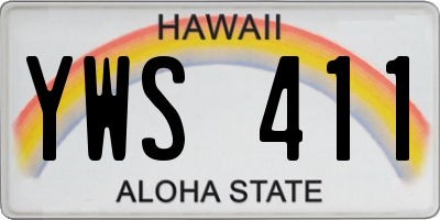 HI license plate YWS411