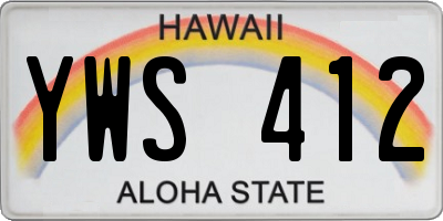 HI license plate YWS412