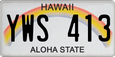HI license plate YWS413