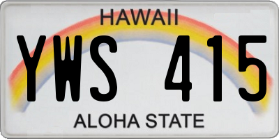 HI license plate YWS415