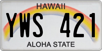HI license plate YWS421