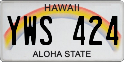 HI license plate YWS424