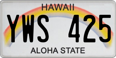 HI license plate YWS425