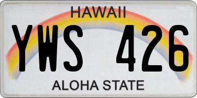 HI license plate YWS426