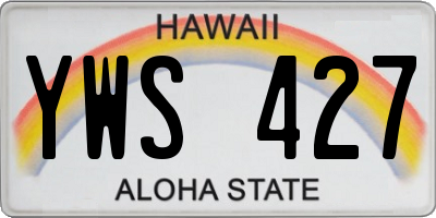 HI license plate YWS427