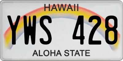 HI license plate YWS428