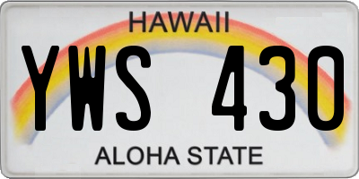 HI license plate YWS430