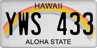 HI license plate YWS433