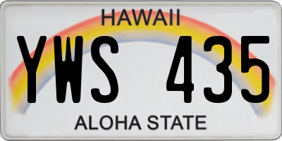 HI license plate YWS435