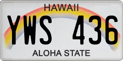HI license plate YWS436