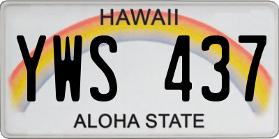 HI license plate YWS437