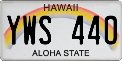 HI license plate YWS440
