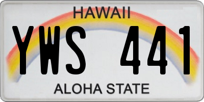 HI license plate YWS441