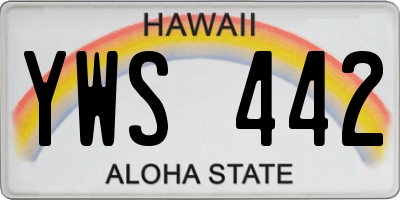 HI license plate YWS442