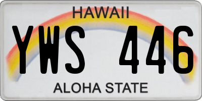 HI license plate YWS446