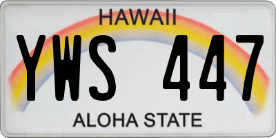 HI license plate YWS447